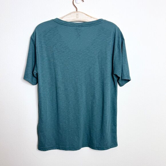 NWT Patagonia Women's V-Neck Mainstay Short Sleeve Top Size Small Teal Blue - Picture 7 of 7